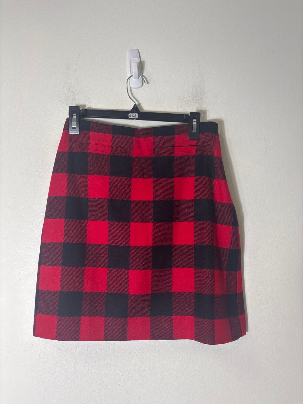 Talbots Red and Black Buffalo Check Mini Skirt Sz 4P